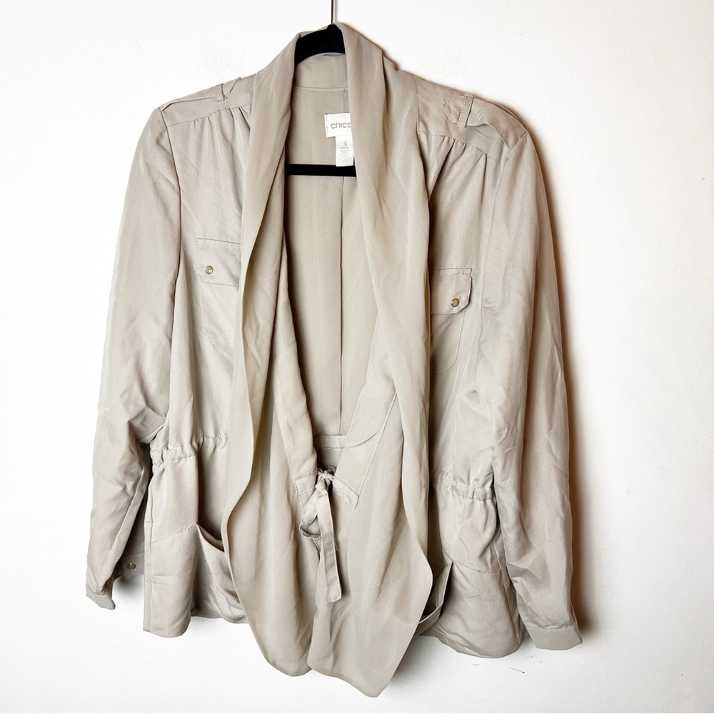 SZ 3 Chico’s (SZ XL/16) Cream Beige Blouse Top